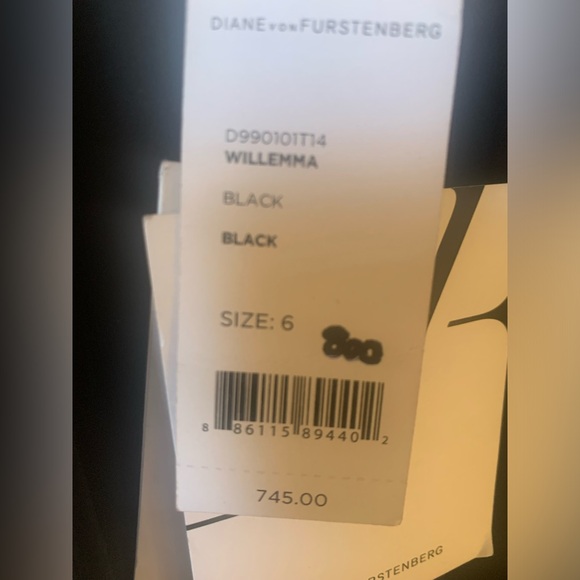 NWT Diane Von Furstenberg Silk Chiffon Formal Gown Dress Black Tie Wedding - Picture 6 of 12